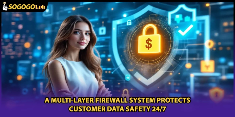 A multi-layer firewall system protects customer data safety 24/7