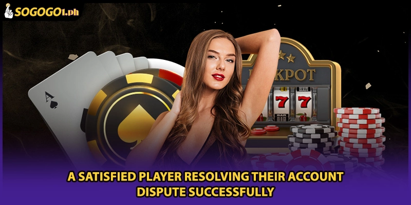A satisfied player resolving their account dispute successfully