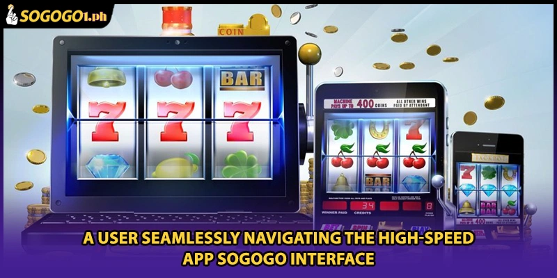 A user seamlessly navigating the high-speed App SOGOGO interface