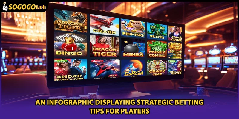 An infographic displaying strategic betting tips for players