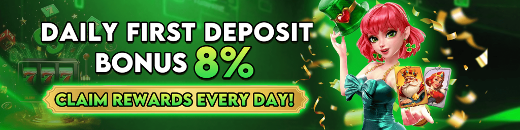 daily first deposit bonus 8% at sogogo