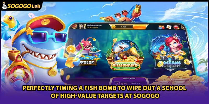 Perfectly timing a Fish Bomb to wipe out a school of high-value targets at SOGOGO