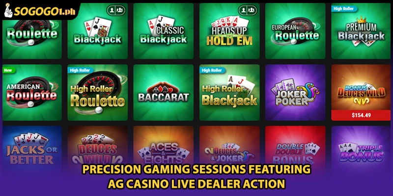 Precision gaming sessions featuring AG Casino live dealer action